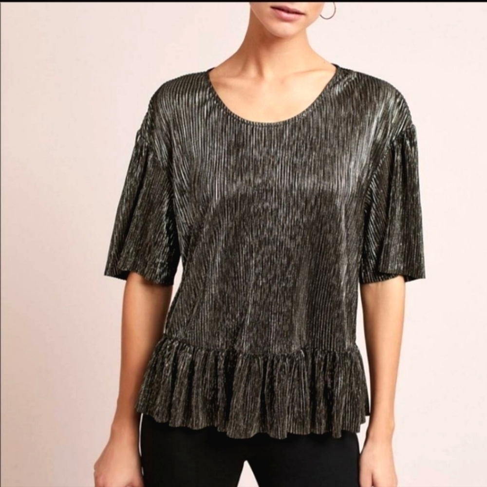 Anthropologie Shine Peplum Top size Medium